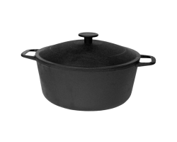 Чугунная кастрюля-казан "Гардарика" 3,0л с крышкой-сковородой 1403-3