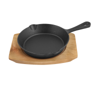 MY REAL IRON COOK MC2204W Сковорода чугун литые ручки на подставке 18.5 см