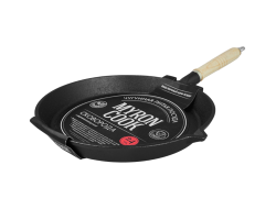 Сковорода чугунная с деревянной руччкой 24см MY REAL IRON COOK - MC2246