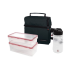 Термо-сумка ланчбокс + контейнеры ( 600мл + 800мл ) + Бутылочка 350мл - OPTIMAL - BLACK - IRIS - 9657-TX 