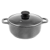 Кастрюля литая со стеклянной крышкой Антрацит Традиция 24см 3,0л ТА5233