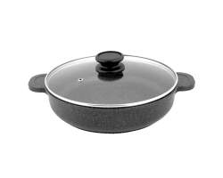 Традиция ТА9263 Жаровня литая со стеклянной крышкой Антрацит 26см 3,0л