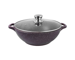 Казан литой со стеклянной крышкой Доломит Традиция 28см 4,0л ТД0283