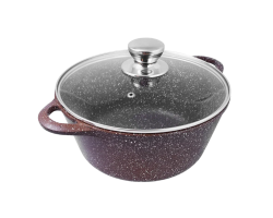 Кастрюля литая со стеклянной крышкой Доломит Традиция 24см 3,0л ТД5233