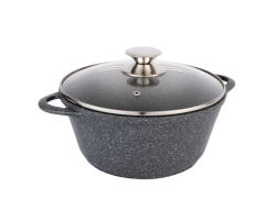 Кастрюля литая со стеклянной крышкой Кристалл Традиция 24см 3,0л ТКР5233И