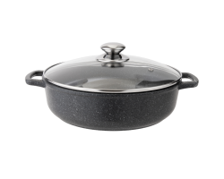 Жаровня литая со стеклянной крышкой Кристалл Традиция 26см 2,7л ТКР9263И