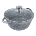 Кастрюля литая со стеклянной крышкой Мрамор Традиция 24см 3,0л ТМ5233