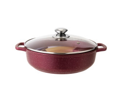 Жаровня литая со стеклянной крышкой Рубин Традиция 26см 3,0л ТР9263И