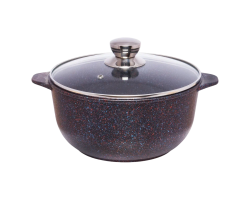 Кастрюля литая со стеклянной крышкой Антрацит Традиция 24см 4,0л ТС5243