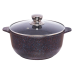 Кастрюля литая со стеклянной крышкой Антрацит Традиция 24см 4,0л ТС5243