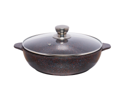 Традиция ТС9283 Жаровня литая со стеклянной крышкой Сапфир 28см 3,5л 